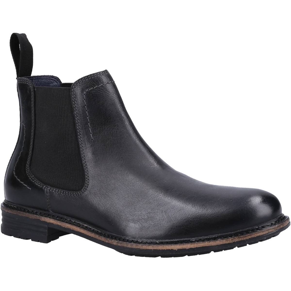 Hush Puppies Justin Chelsea Black Mens boots HP-35651-70616 in a Plain Leather in Size 10